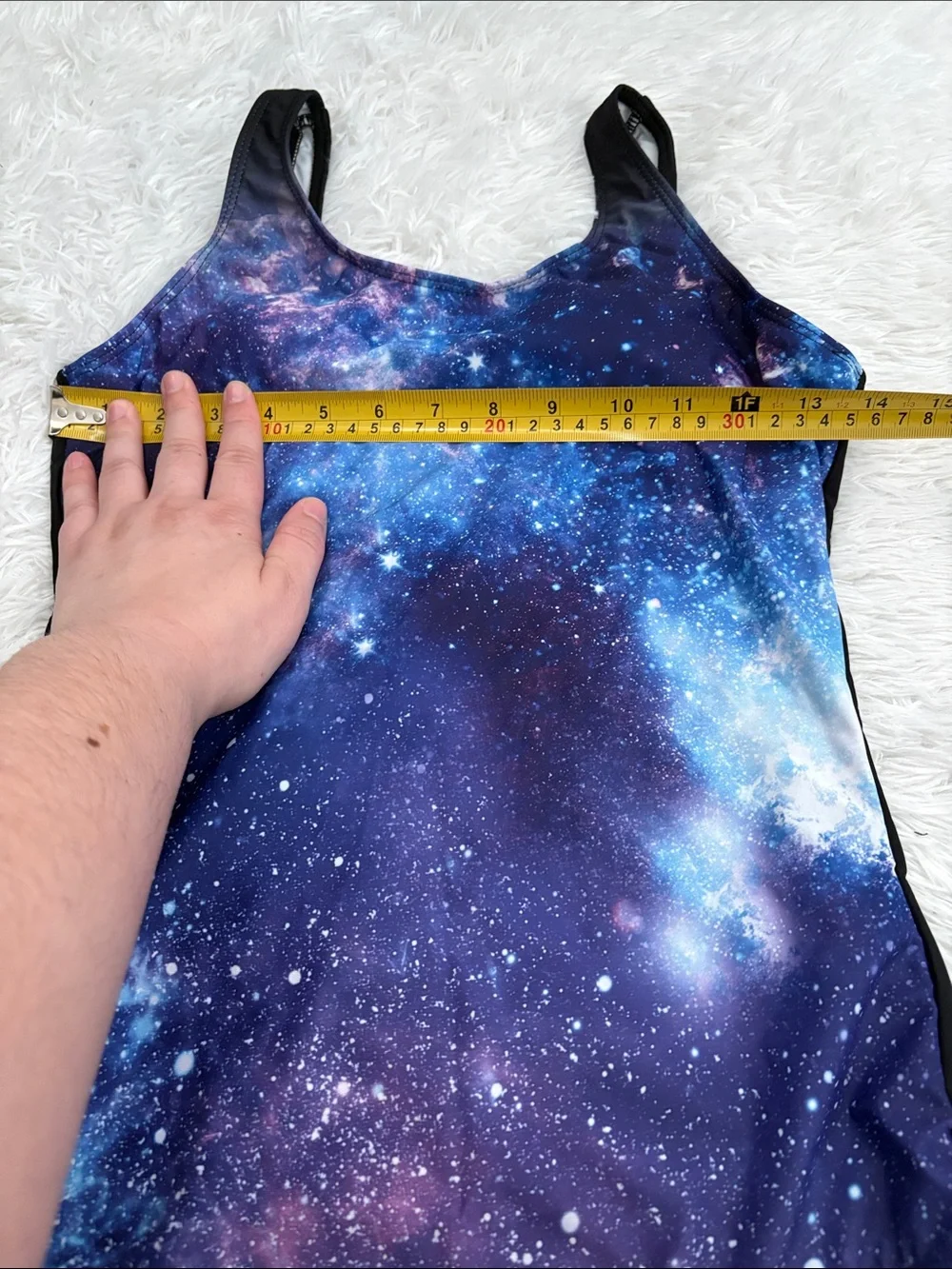 NEW Galaxy Print Criss Cross Back One Piece Swimsuit From Amazon Size M